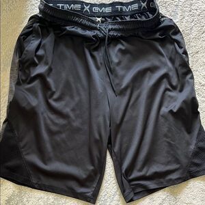 Game Time Black Athletic Shorts Lightweight Performance